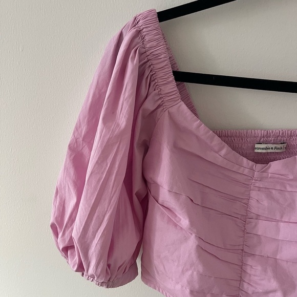 Abercombie Pink Puff Sleeve Top - Picture 3 of 6